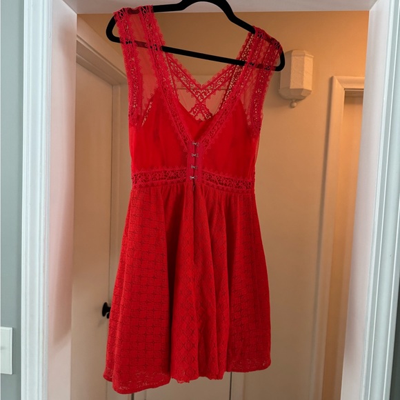 Free People Red Lace Dress - Picture 2 of 3